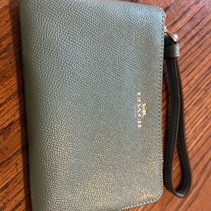 Coach Blue Wristlet with Strap